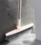 1 x RAW Customer Returns INF Floor Scrubber with Long Handle, 85 cm, Grey Stiff Brush, Removable Long Handle, Cleaning Brush, Scrubber for Bathroom, Kitchen, Wall and Patio - RRP €18.0