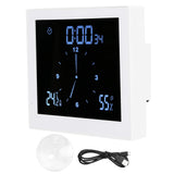 1 x RAW Customer Returns Ejoyous Bathroom Clock, Digital Bathroom Clock Wall Clocks with LED Display Waterproof Shower Clock Bathroom Clock with Humidity Temperature, Countdown and Alarm Function White  - RRP €28.92