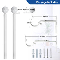 7 x Brand New HARRMS Curtain Rod Extendable White 76-365cm, Adjustable Curtain Rod Metal, Single Track Curtain Rod Wall Mounted with Brackets and Hollowed End Pieces for Bedroom - RRP €142.8