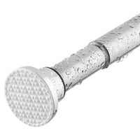 1 x RAW Customer Returns Silver shower curtain rod without drilling made of stainless steel, extendable spring tension rod, rust-proof and non-slip, 70 to 195 cm telescopic rod for your bathtub - RRP €23.18