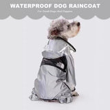 1 x Brand New Vivi Bear Dog Raincoat with Hood Collar Hole, Waterproof Windproof Dog Jacket with Four-legged Protection Rain Jacket for Small Dogs and Puppies, Gray XL - RRP €20.4