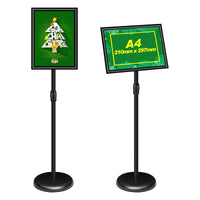 1 x RAW Customer Returns Mutualsign information stand A4 aluminum poster stand height adjustable poster stand information stand presentation stand advertising stand. Black  - RRP €51.99