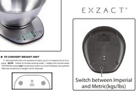 1 x RAW Customer Returns EXZACT Digital Kitchen Scales Stainless Steel - Electronic Cooking Scales with Removable Bowl for Baking and Cooking - Tare Function - Max 5 kg - Kitchen Scales with Bowl - RRP €22.61