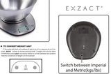 1 x RAW Customer Returns EXZACT Digital Kitchen Scales Stainless Steel - Electronic Cooking Scales with Removable Bowl for Baking and Cooking - Tare Function - Max 5 kg - Kitchen Scales with Bowl - RRP €14.2