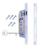 1 x RAW Customer Returns AGB Recessed Internal Door Lock PATENT LARGE series. Fr. 18x238, In. 90, En. 50, Qu. 8., LATCHBOLT KEY, MATT CHROME  - RRP €27.75