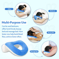 1 x RAW Customer Returns Face Down Pillow After Eye Surgery Prone to Vitrectomy Retina Recovery Equipment Donut Face Pillow Massage Head Headrest Desk Pillow for Nap Piercing Blue - RRP €39.99