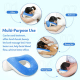 1 x RAW Customer Returns Face Down Pillow After Eye Surgery Prone to Vitrectomy Retina Recovery Equipment Donut Face Pillow Massage Head Headrest Desk Pillow for Nap Piercing Blue - RRP €39.99