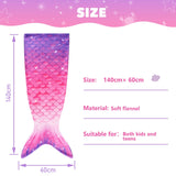 1 x RAW Customer Returns WERNNSAI Mermaid Tail Blanket - Soft Mermaid Blanket for Children Girls 140cm x 60cm Soft Flannel Mermaids Portable Blanket for Teenager Birthday Gift Purple Pink  - RRP €18.98