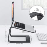 1 x RAW Customer Returns OMOTON Aluminum Laptop Stand, Notebook Stand with Ventilation, Universal PC Riser Ergonomic Laptop Holder for Laptops in 10-16 inches such as MacBook Pro Air, HP, Dell, Lenovo, Huawei, Black - RRP €19.99