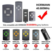 50 x Brand New Garage door opener, pack of 3 garage door remote control compatible with Hormann hand transmitter 40.685MHz HSE2 4, HSM2 4, HS2 4 remote control, 2 channels, replacement remote control - RRP €3024.5