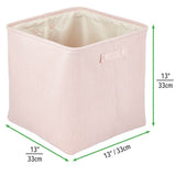 10 x Brand New mDesign tall storage basket with inner coating and structural design - ideal for cosmetic storage - practical bathroom organizer made of cotton with handles - light pink - RRP €151.5