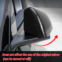 1 x RAW Customer Returns 1 Pair Car Rearview Mirror Cover Compatible with Tesla Model Y 2021-2023, Carbon Mirror Cover Cover Rearview Mirror Cap, Car Styling Decoration Accessories Carbon Fiber Pattern  - RRP €29.4