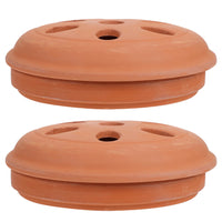 1 x RAW Customer Returns FOMIYES Mosquito Coil Holder, Terracotta Mosquito Coil and Incense Burner, Portable Fragrance Coil with Cover for Outdoor Deck Patio Pool Camping Hiking and Fishing, 15 x 14.5 cm, 2 Pack - RRP €23.99