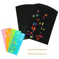 2 x Brand New YANGWEN Scratch Art for Kids, 20 Rainbow Paper Books with 2 Wooden Stylus and 4 Drawing Templates, Scratch Art Notebooks for Scratch Paper Rainbow Scratch Paper Arts - RRP €40.8