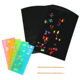 2 x Brand New YANGWEN Scratch Art for Kids, 20 Rainbow Paper Books with 2 Wooden Stylus and 4 Drawing Templates, Scratch Art Notebooks for Scratch Paper Rainbow Scratch Paper Arts - RRP €40.8