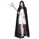 1 x RAW Customer Returns ZUCOS Hooded Cloak Witch Costume Halloween Cloak Vampire Cloak Unisex Adult Cosplay Vampire Costume Halloween Costume Black, 100cm  - RRP €19.2