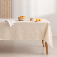 1 x RAW Customer Returns GAMUSI Geometric Line Ecru Stain-Resistant Tablecloth 140x240 cm - RRP €24.85