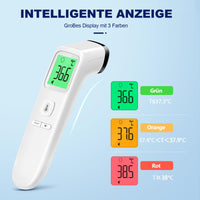 1 x RAW Customer Returns Fever Thermometer Contactless Forehead Thermometer, Digital Infrared Thermometer for Babies and Adults with Instant Accurate Readings, Fever Alarm, LCD Display and 35 Memory Recall White  - RRP €14.38