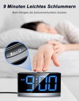 1 x RAW Customer Returns Rolgno Digital Alarm Clock, Bedside Clock with Eye-Catching Blue LED Digits, Alarm Clock for Deep Sleepers, 5 Brightness Levels Night Mode, 5 Volume Levels, 12 24H Adapter Not Included  - RRP €20.99