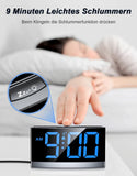 1 x RAW Customer Returns Rolgno Digital Alarm Clock, Bedside Clock with Eye-Catching Blue LED Digits, Alarm Clock for Deep Sleepers, 5 Brightness Levels Night Mode, 5 Volume Levels, 12 24H Adapter Not Included  - RRP €20.99