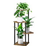 1 x RAW Customer Returns YOCOMEY 4-Tier Wooden Flower Rack Plant Rack, Multi-Tier Flower Stand Plant Stand Flower Bench Flower Stairs Plant Stairs Standing Shelf for Indoor Garden Balcony Decoration Black  - RRP €40.33