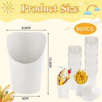 1 x RAW Customer Returns DURANTEY 50pcs Kraft Paper Cups Multifunction French Fries Holder Black French Fries Box with Slanted Mouth Snack Container Kraft Paper Cake French Fries Holder Paper for Waffle Ice Cream Bubble Waffles Bags - RRP €14.0