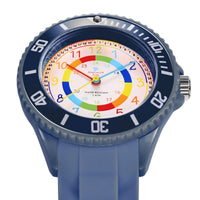 1 x RAW Customer Returns Alienwork Kids Learning Watch Children s Watch Boys Girls Navy Blue Silicone Strap Multicolored Children s Watch Waterproof 5 ATM Time Learning - RRP €23.59