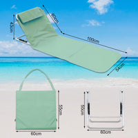 1 x RAW Customer Returns TAZZOR foldable beach mat with adjustable backrest, sun mat for the beach, beach mattress with carrying bag for garden, camping, picnic, travel, vacation, beach lounger, foldable, lightweight - RRP €40.33