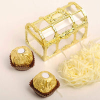 1 x RAW Customer Returns 12pcs Square Treasure Chest Shape Wedding Candy Box Chocolate Container Glass Decoration Gift for Children s Day Wedding REUSEABLE PACKAGING Gold  - RRP €21.7