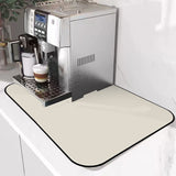 4 x Brand New YAHUNI coffee machine draining mat, absorbent dish draining mat, coffee mat with hidden rubber backing for kitchen, sink, bar, counter 50x40cm beige  - RRP €60.48