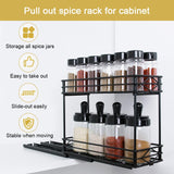 1 x RAW Customer Returns AstralGrip Spice Rack, 2-Layer Rack Kitchen Organizer, Cabinet Organizer, Kitchen Countertop Organizer, Kitchen Cabinet Organizer, Black - RRP €29.99