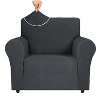 1 x RAW Customer Returns Ystyle armchair cover stretch, armchair cover, sofa cover 1 seater, sofa protector non-slip, sofa cover, elastic couch cover with armrests, sofa cover sofa cover armchair cover, dark grey - RRP €27.22