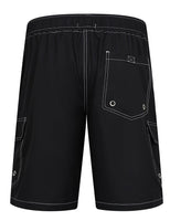 1 x RAW Customer Returns APTRO Men s Swim Trunks Long Quick-drying Board Shorts Summer Holiday Leisure Shorts with Inner Pants Cargo Black MK129 XL - RRP €23.99