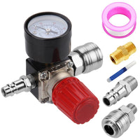 1 x RAW Customer Returns 1 4 Pressure Reducer, Preciva EU Standard Pressure Regulator Pressure Control Valve Pressure Switch Control Valve Pressure Switching Valve with Pressure Gauge 175 PSI for Air Compressor, Air Compressor - 3 Holes - RRP €17.14