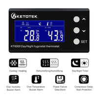 1 x RAW Customer Returns KETOTEK Thermostat Hygrostat Socket Digital with Day Night Timer, Temperature Controller Humidity Controller Socket with Sensor 230V, Temperature Humidity Controller for Greenhouse Terrarium - RRP €59.99