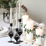 6 x Brand New JUJOYBD Candlestick for Taper Candles Black, 9 Candle Holders for Taper Candles, Vintage Candle Stand Metal Taper Candle Holder Living Room Decoration for Wedding Dinner Party - RRP €102.84