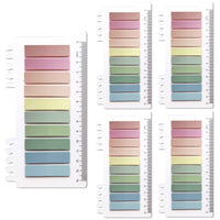 4 x Brand New Pack of 1000 Notes, Morandi Sticky Markers, Translucent Tabs Sticky Notes with Transparent Scale Ruler for Bookmark Marking and Recording Inspiration - RRP €30.16