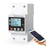 1 x RAW Customer Returns Ailao wifi electricity meter DIN rail tuya smart meter with overvoltage protection undervoltage protection wifi circuit breaker mobile phone remote control LCD white backlit screen AC 230V 63A. - RRP €41.3