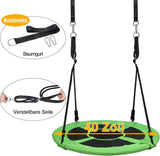 1 x RAW Customer Returns Vanku 317KG nest swing outdoor with 3 meter swing straps 2 pieces loadable 700KG, swing set plate swing for children adults garden indoor green  - RRP €85.7