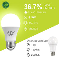 1 x RAW Customer Returns GY E27 LED cold white lamp 9.5W 6500K 1521 lumen cold white light source, A60 energy saving lamp replaces 100W halogen lamp, non-dimmable LED bulbs, 12 pieces energy efficiency class C  - RRP €37.99