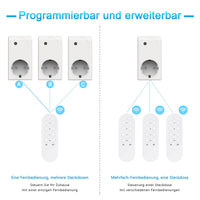 1 x RAW Customer Returns SURNICE radio-controlled sockets with remote control, 3 sockets with 1 remote control, 1000W radio switch set, range 40m, switchable socket, self-learning function for household appliances - RRP €15.12