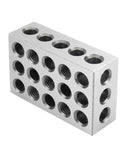 1 x RAW Customer Returns QWORK 2 pieces parallel blocks, metric 1-2-3 blocks, 23 holes clamping blocks, size 25 x 50 x 75 mm, precision 0.005 mm, milling machine accessories - RRP €23.18