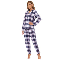 1 x RAW Customer Returns Mnemo Home Women s 100 Cotton Flannel Long Pajamas, Blue and White., L - RRP €32.99