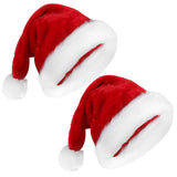 2 x RAW Customer Returns WDFLLF Christmas Hat, Pack of 2 Santa Hats for Unisex Comfortable Velvet Double Layer Thickened Christmas Hats for Christmas New Year and Party Supplies - RRP €29.92