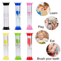 2 x RAW Customer Returns moinkerin 6 Pieces Hourglass Sand Timer Toy 30s 1min 2min 3min 5min 10min for Children Brushing Teeth, School, Kindergarten, Office, Scheduled Activities - RRP €15.84