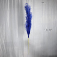 1 x Brand New huaao 1 piece Artificial Pampas Grass 110 cm Fake Phragmites, Dried Reed Flowers Decoration for Home Plant Simulation Kitchen Wedding Bouquet Vase Floral Arrangement, Dark Blue - RRP €19.2