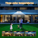 1 x RAW Customer Returns JESLED solar lights for outdoors, 104 LED solar spotlights for outdoors with remote control, 3 color temperatures 3000K-6000K , 4 modes LED solar with motion detector for garden, garage, front door - RRP €30.24