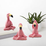 1 x RAW Customer Returns Yeomoo Yoga Flamingo Decorative Figures Miniature Garden Decoration for Outdoors, Whimsical Pink Flamingo Figure, Fairy Garden, Zen Decoration for Lawn, Gifts for Garden or Indoors, 6 cm High, Set of 3 - RRP €17.14