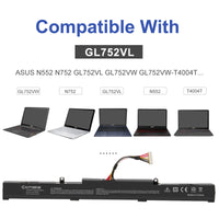 1 x RAW Customer Returns Exmate Laptop Battery A41N1501 for ASUS Rog GL752JW GL752V GL752VL GL752VW GL752VL-1A GL752VL-2B GL752VL-GC057T GL752VW-1A GL752VW-2B N552 N552V N552VW N552VX N752 N752VW - RRP €29.95