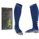 3 x RAW Customer Returns Atlas Athlete compression socks for men women - Ideal compression socks for running, cycling, skiing - Graduated compression as3, alpha, l, x l, regular, regular, blue  - RRP €57.45